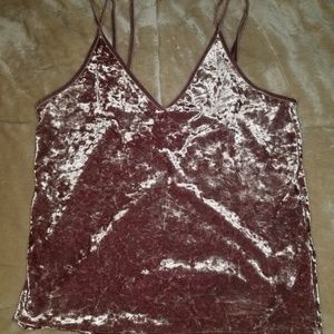 Pink velvet tank top